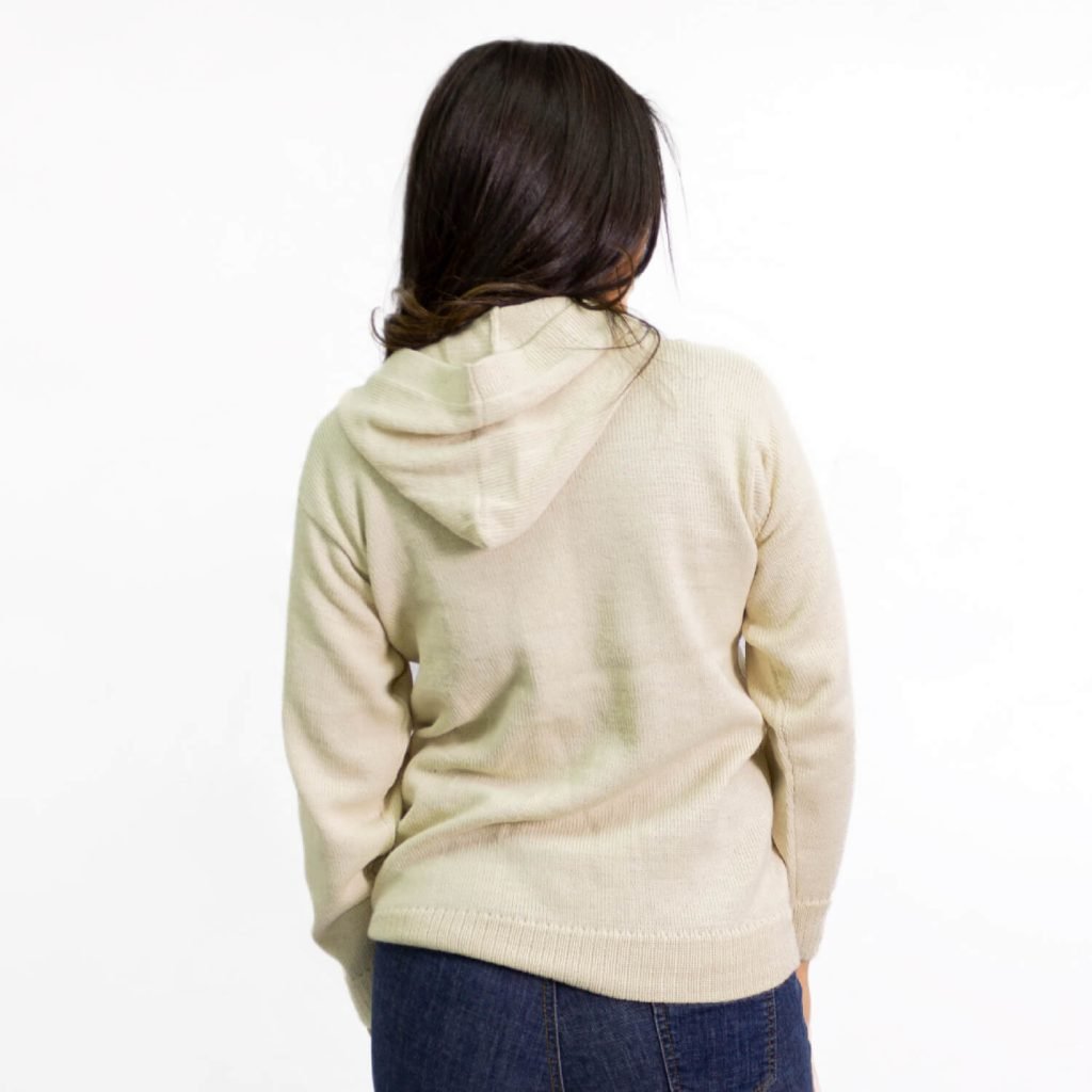 Women's Black & White Alpaca Wool Sweater - Handmade In Peru, Hypoallergenic, Lightweight & Warm