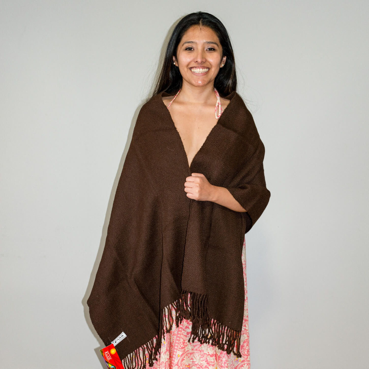 Alpaca Shawl-Clasica-Telar-Brown-01